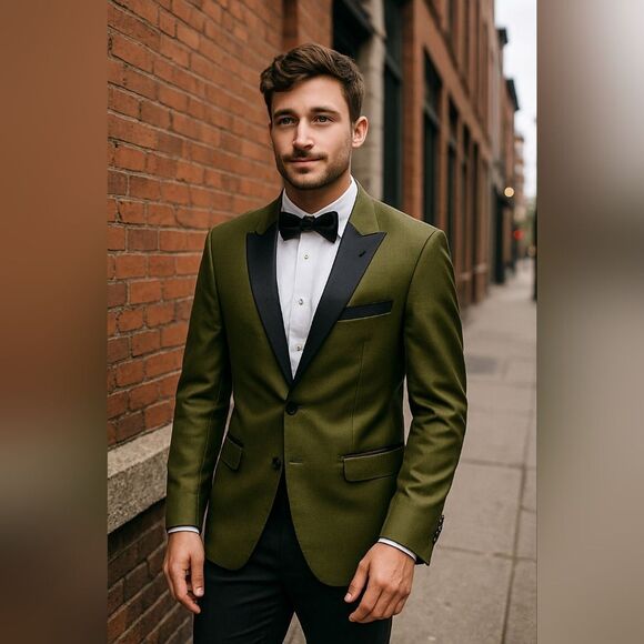 Angelino Green Dinner Jacket Size 46 Regular - Picture 1 of 8